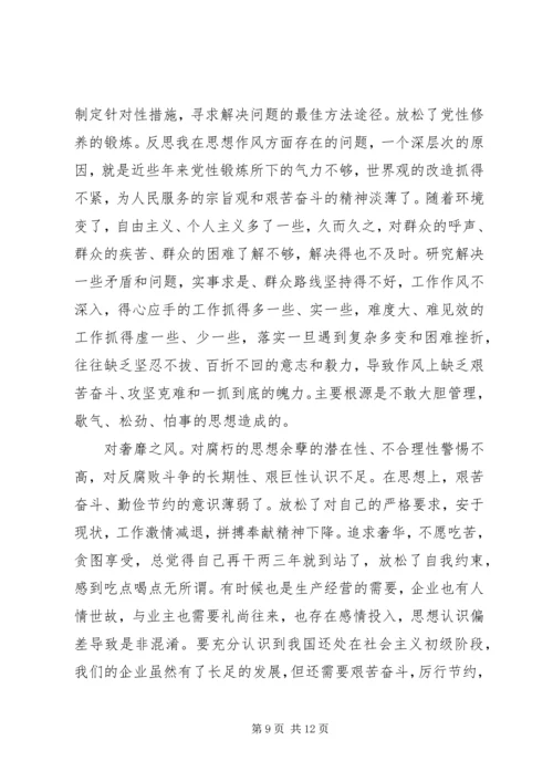 党的群众路线教育实践活动班子个人自查材料.docx