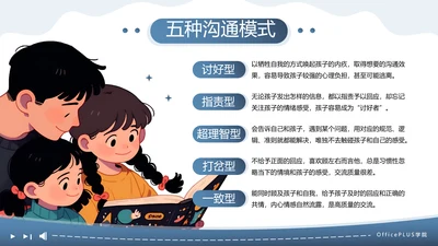 蓝色卡通家长会