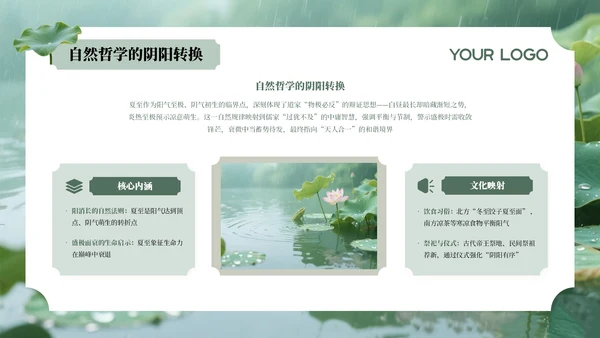 绿色夏至节气介绍通用PPT模板