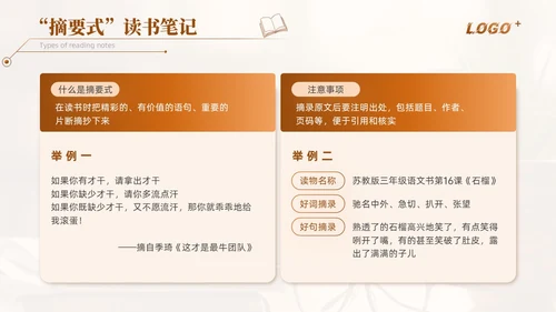 橙色简约如何写好读书笔记讲座培训课件PPT
