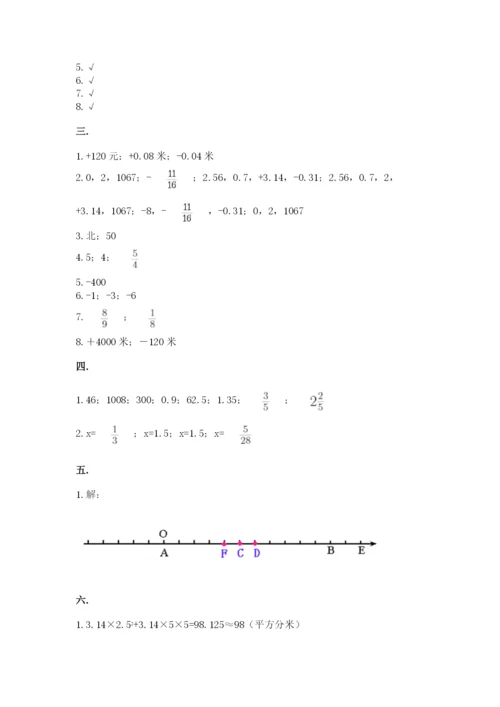 小学数学六年级下册竞赛试题及参考答案（新）.docx