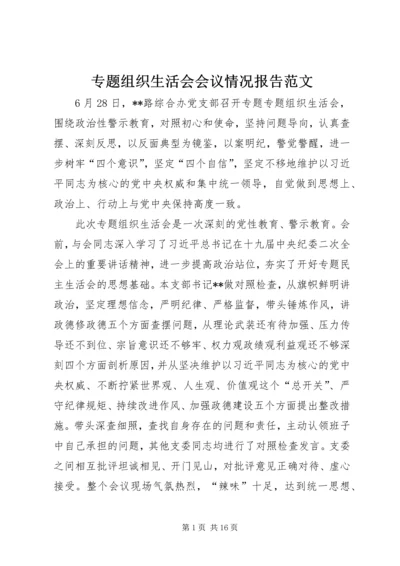 专题组织生活会会议情况报告范文.docx