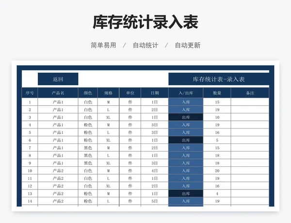 库存统计录入表