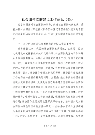 社会团体党的建设工作意见（县）.docx