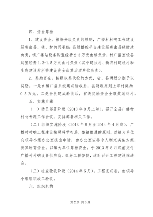 乡镇广播村村响工程建设实施方案.docx