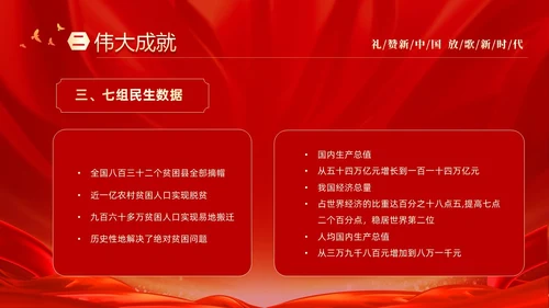 红色大气庆祝国庆74周年我和我的祖国演讲PPT国庆节