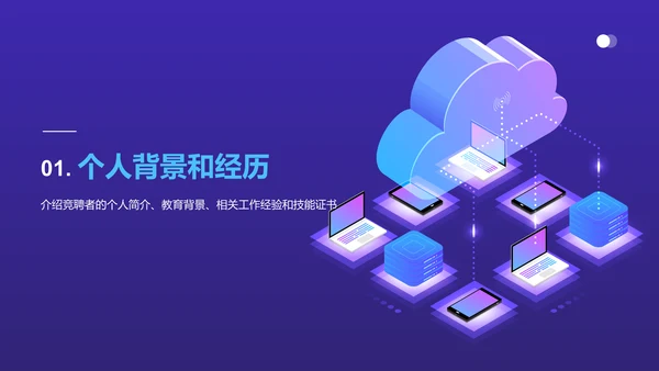 紫色创意网络运营经理岗位竞聘PPT模板