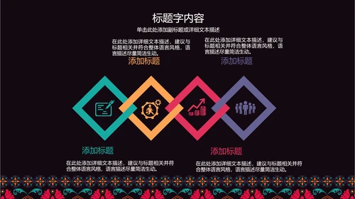 古典传统民族风格民族花纹图案PPT模板
