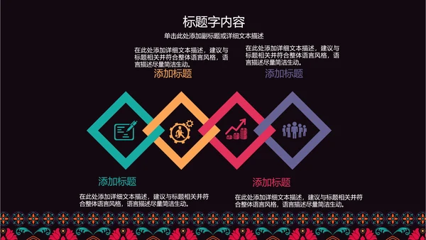 古典传统民族风格民族花纹图案PPT模板