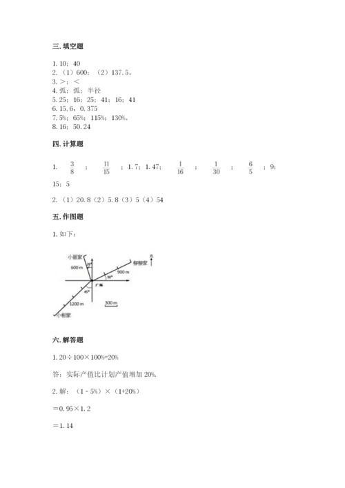 小学数学六年级上册期末测试卷精品【模拟题】.docx