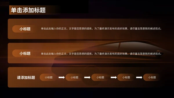 橘色科技风交通汽车行业PPT模板