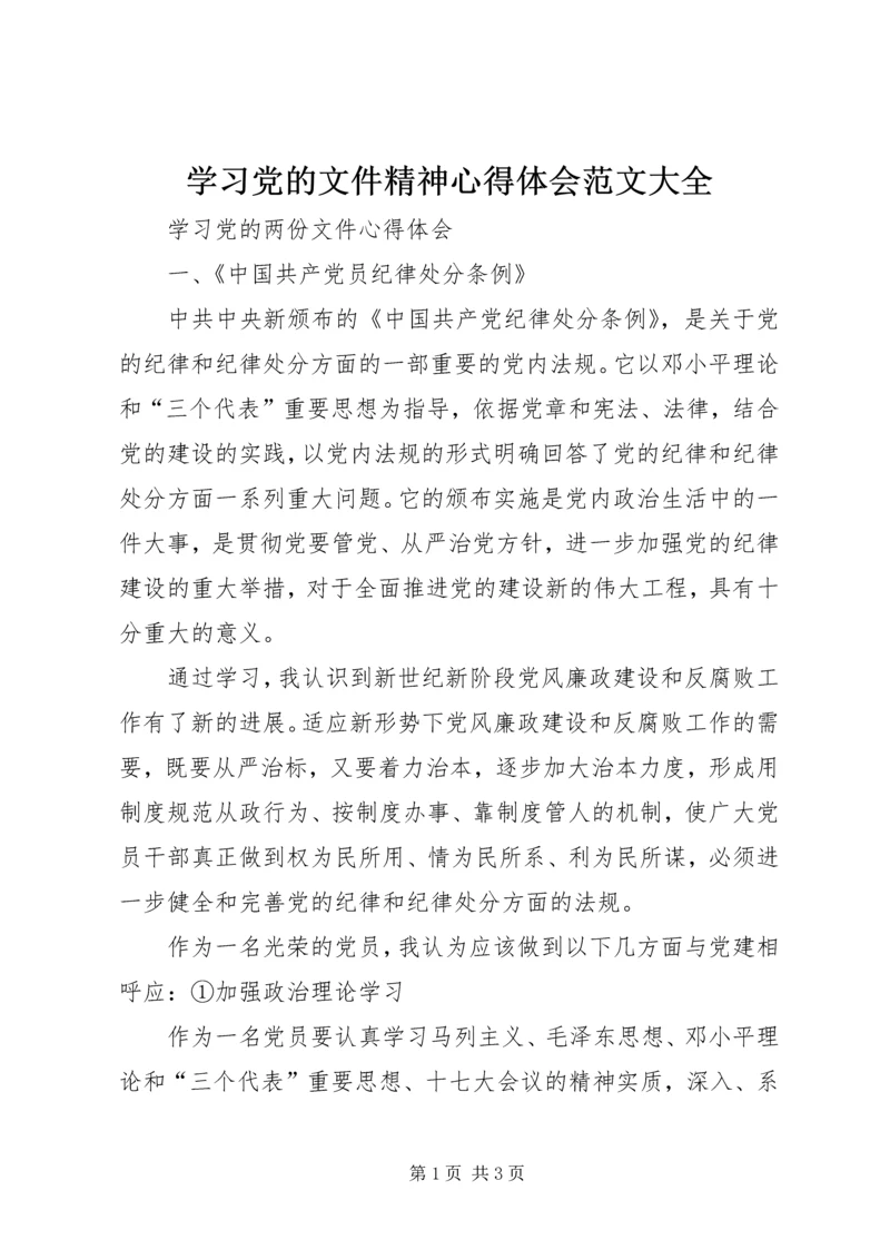 学习党的文件精神心得体会范文大全 (3).docx