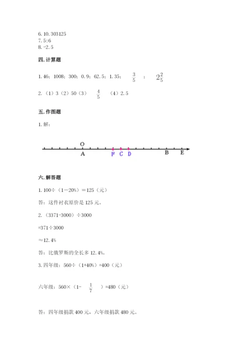 六年级下册数学期末测试卷附答案（巩固）.docx