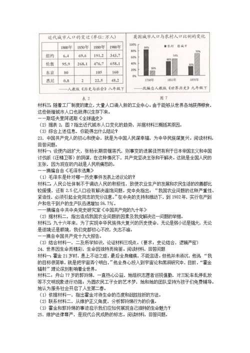 浙江省舟山市2018年中考社会思品真题试卷word版含图片答案