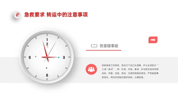 红色微立体简约院前急救护理工作流程PPT课件急救知识
