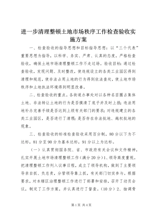 进一步清理整顿土地市场秩序工作检查验收实施方案 (11).docx