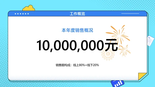 蓝色扁平卡通风互联网年终总结PPT模板