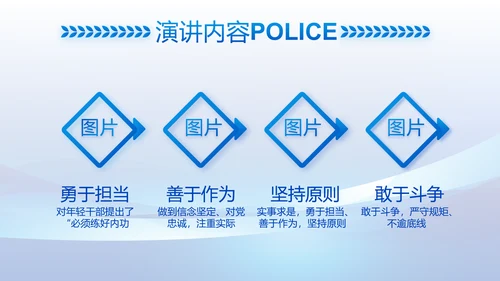 蓝色大气公安警察工作总结计划PPT