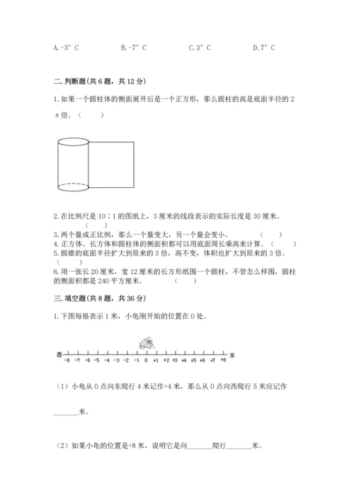 人教版六年级下册数学期末测试卷带答案（综合题）.docx