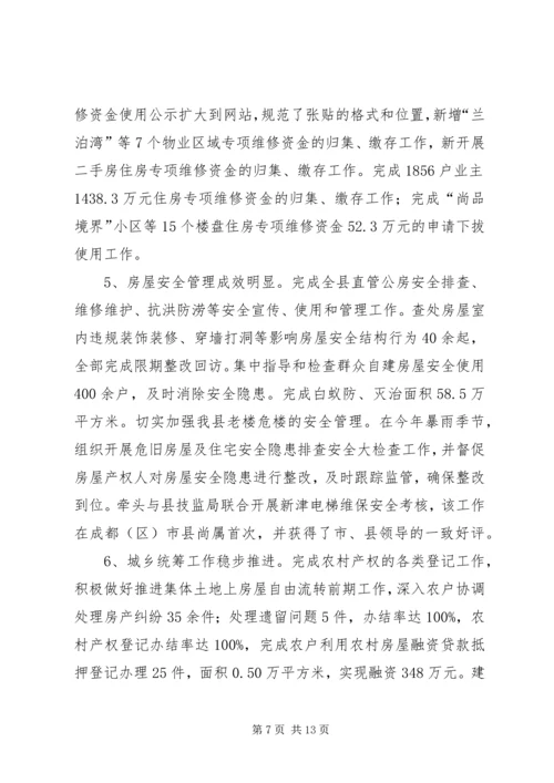 县房产管理局年度工作报告.docx