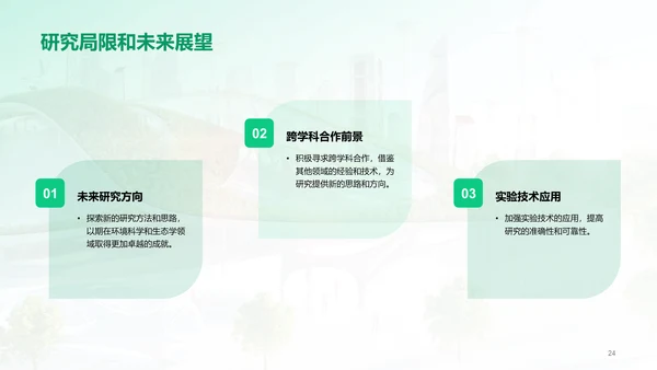 绿色商务现代环境科学与生态学交叉研究毕业答辩PPT模板