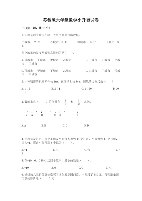 苏教版六年级数学小升初试卷及参考答案一套.docx