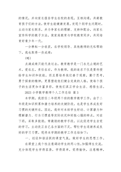 2023小学数学教师个人工作总结.docx