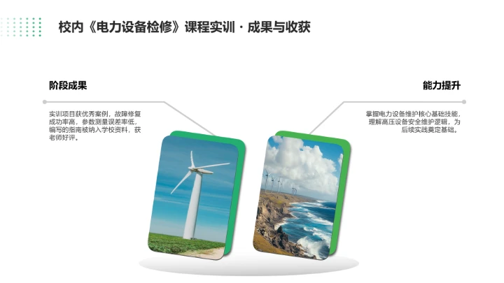 绿色简约风电气工程和自动化专业大学生职业生涯规划发展展示PPT模版