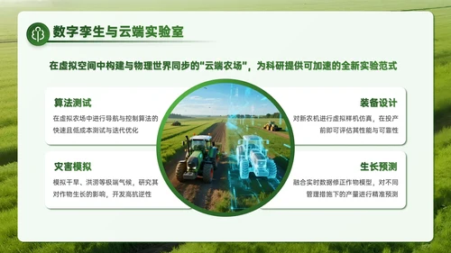 绿色商务风智慧聚农机赋能科研创新之路PPT