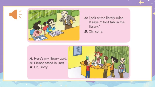 Module 10 Unit 1   Don't talk in the library.课件(共2
