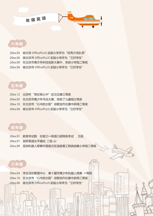 幼升小萌娃简历模板