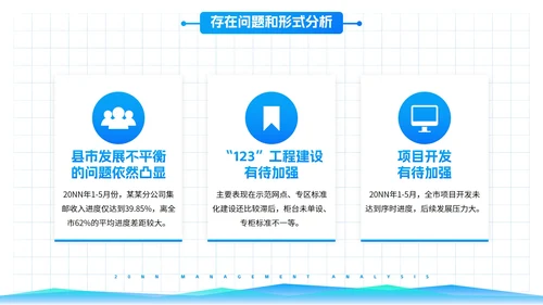 高级简约渐变几何数据图表经营分析工作汇报PPT模板