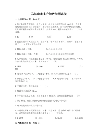 马鞍山市小升初数学测试卷新版.docx