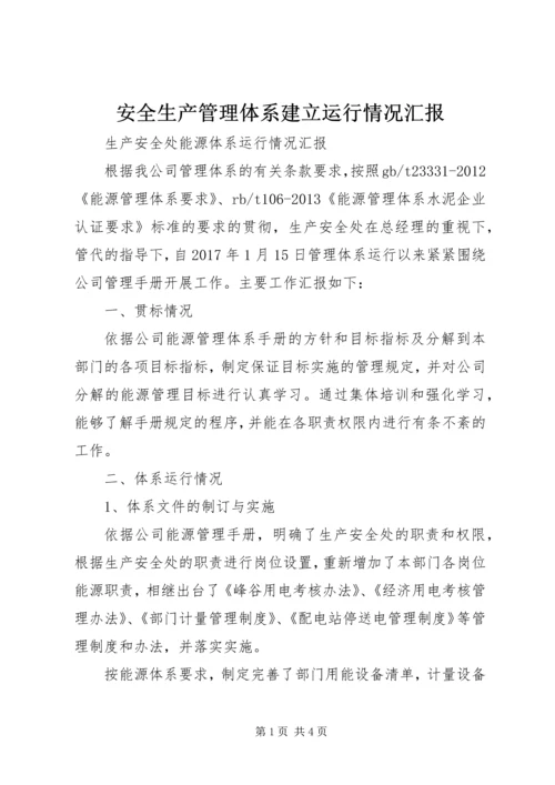 安全生产管理体系建立运行情况汇报 (2).docx