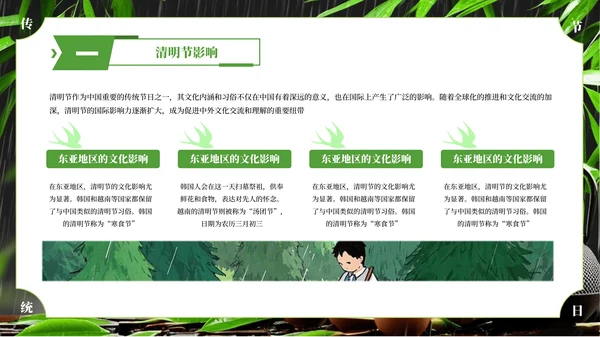 绿色简约清明节主题班会PPT模板