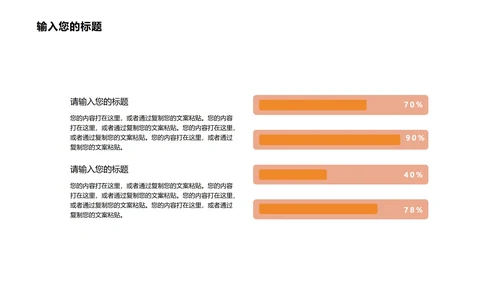 橙色简约风商务总结PPT模板