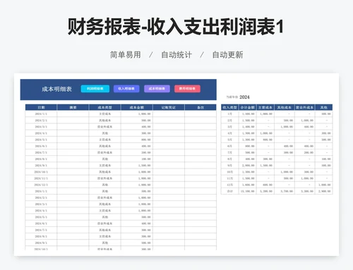 财务报表-收入支出利润表1