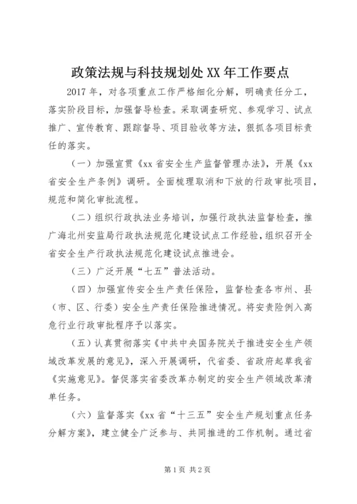 政策法规与科技规划处XX年工作要点.docx