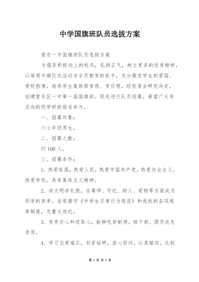 中学国旗班队员选拔方案.docx