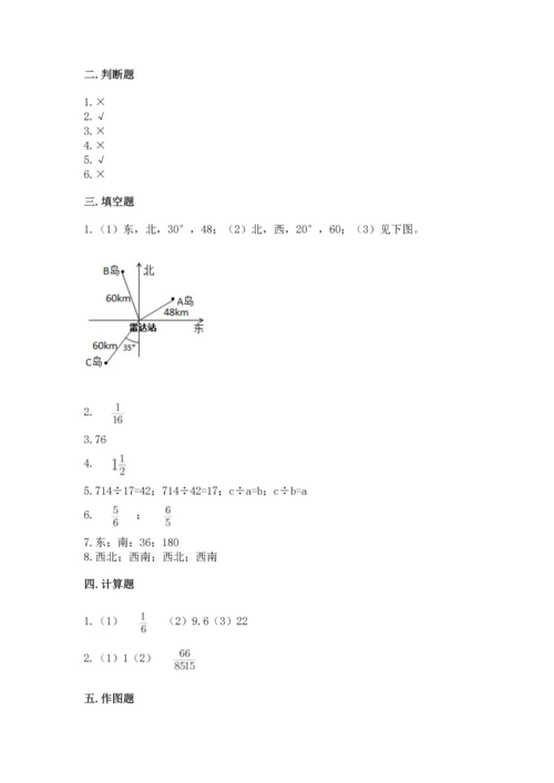 人教版六年级上册数学 期中测试卷附参考答案（夺分金卷）.docx