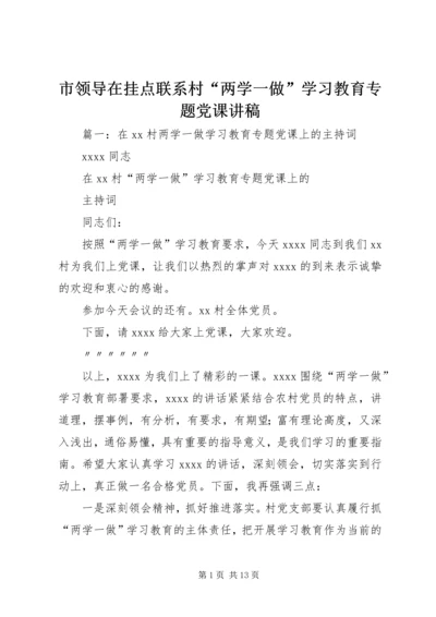 市领导在挂点联系村“两学一做”学习教育专题党课讲稿.docx