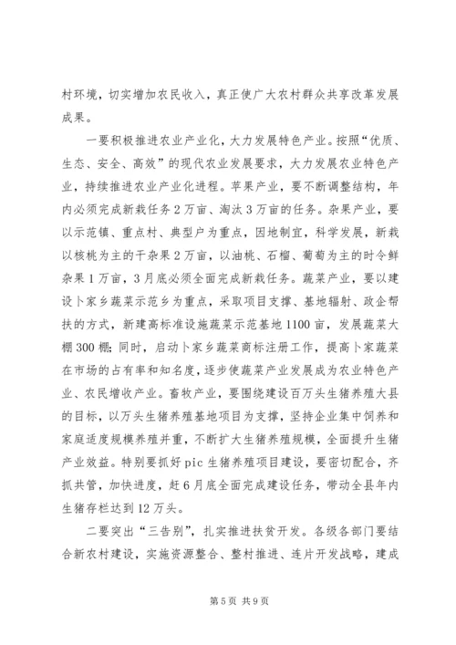县长在全县抓落实促发展工作大会上的讲话.docx