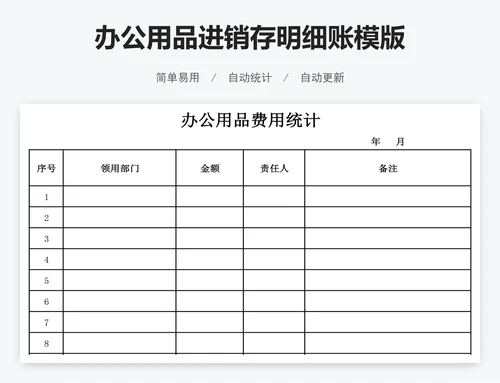 办公用品进销存明细账模版