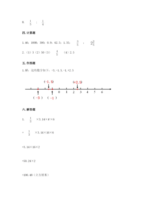 韶关市小升初数学测试卷1套.docx
