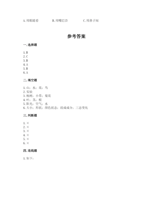 教科版科学一年级上册第一单元《植物》测试卷及完整答案1套.docx