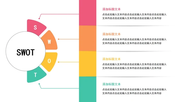 一键改色通用逻辑SWOT关系图PPT模板