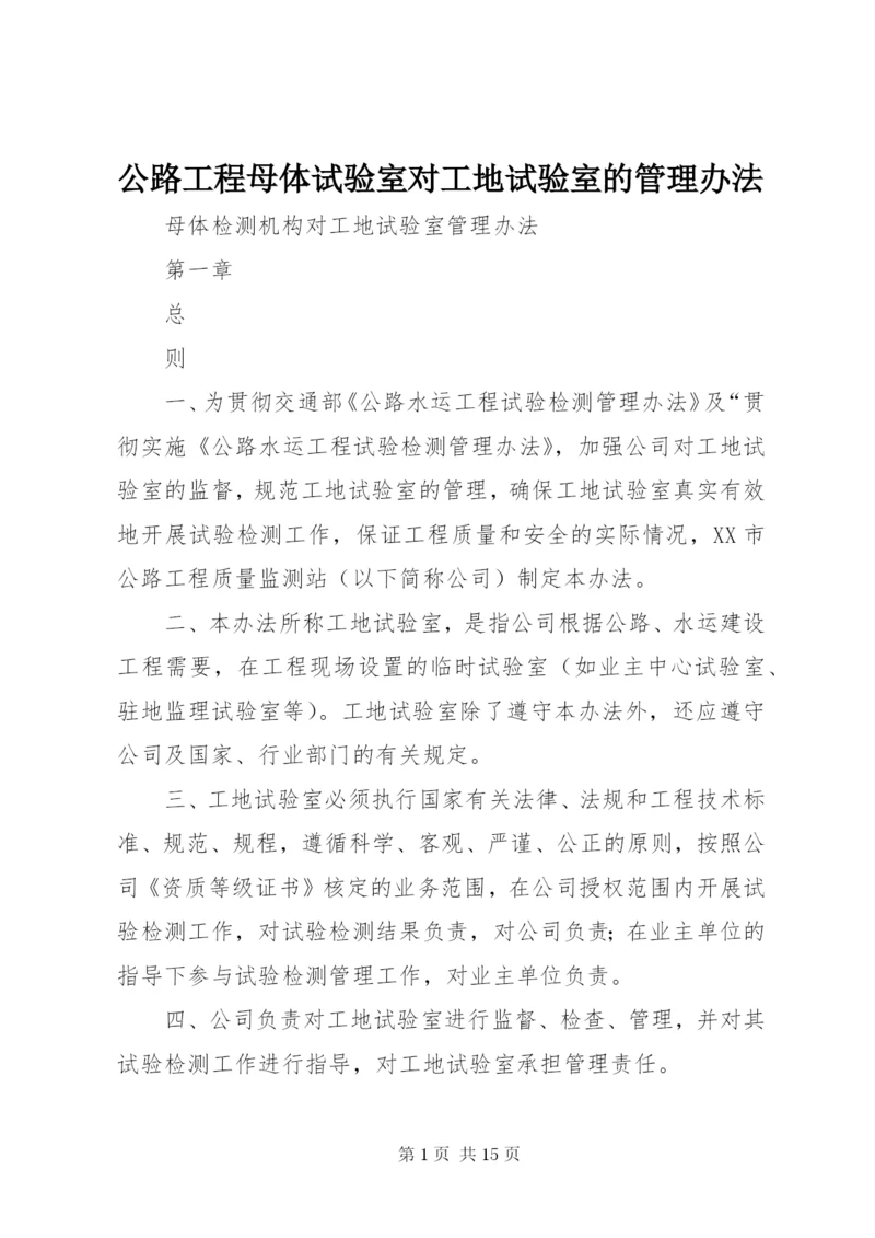 公路工程母体试验室对工地试验室的管理办法 (5).docx