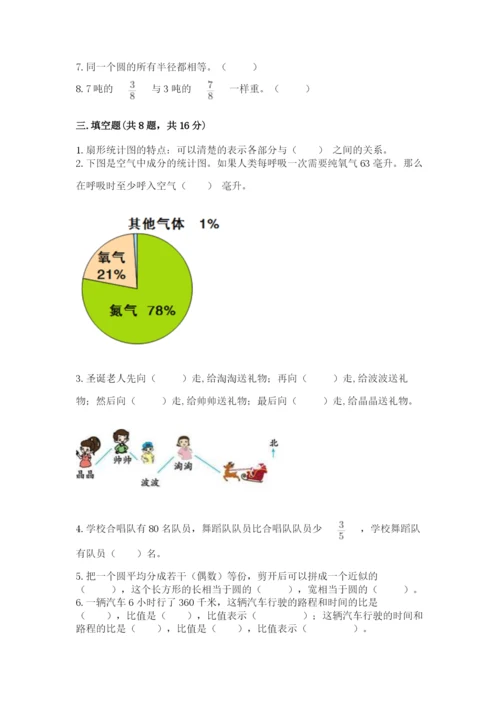 人教版数学六年级上册期末考试卷带答案解析.docx