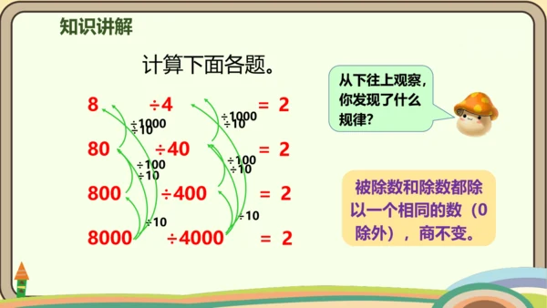 人教版数学四年级上册6.7 商的变化规律课件(共18张PPT)