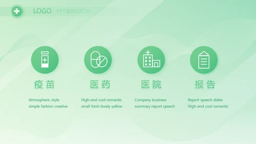 绿色医疗医药工作总结汇报动态PPT
